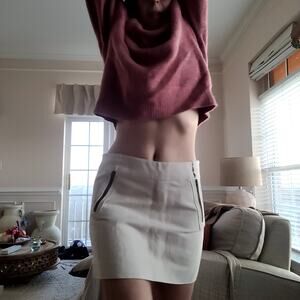 Off-White Mini Skirt with Zipper Sz 6